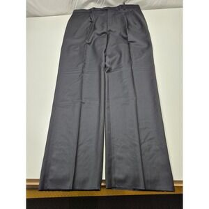 Zanieri Dress Pants Mens 44x37 Gray Wool Pleated Unhemmed Super 100s Italy NWT